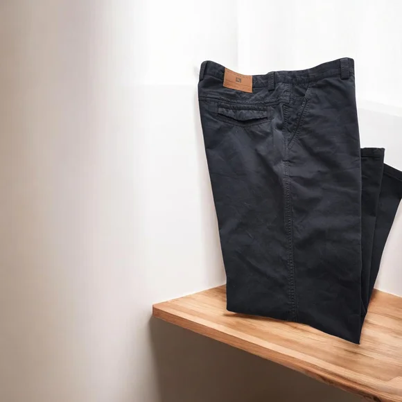 Burberry Brit Navy Chinos with Check Lining - Picture 6 of 7